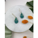 Aloe Emerald Green Clay Teardrop Hoop Earrings