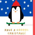 Cooool Christmas Penguin Card