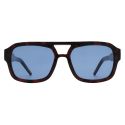 A Kjaerbede Kaya Sunglasses - Demi Tortoise (Blue Lens)