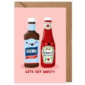 Lets Get Saucy Valentines Card