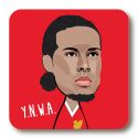 Virgil Van Dijk Red Wooden Coaster