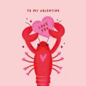 Lobster Valentines Card