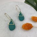 Aloe Emerald Green Clay Teardrop Hoop Earrings