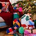 Raspberry Blossom Checkered Stocking 