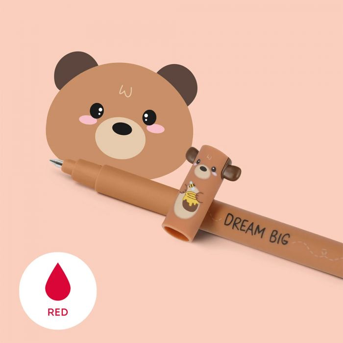 Erasable Teddy Bear Pen (Red)