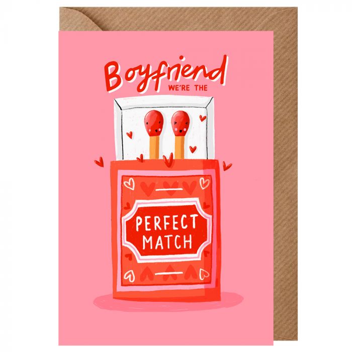 Boyfriend Perfect Match Valentines Card