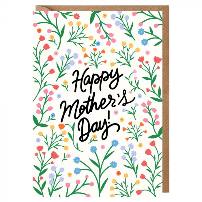 Floral White Mother's Day Card