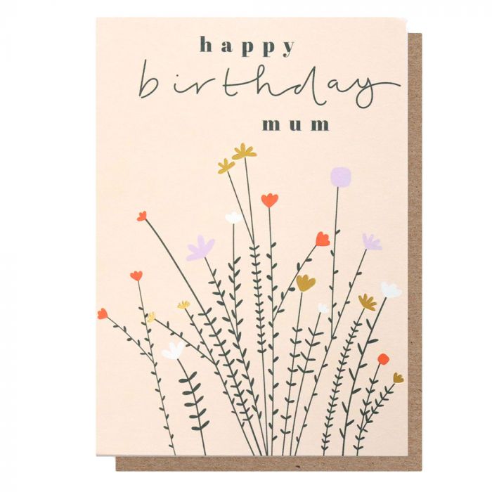 Happy Birthday Mum Flowers Card