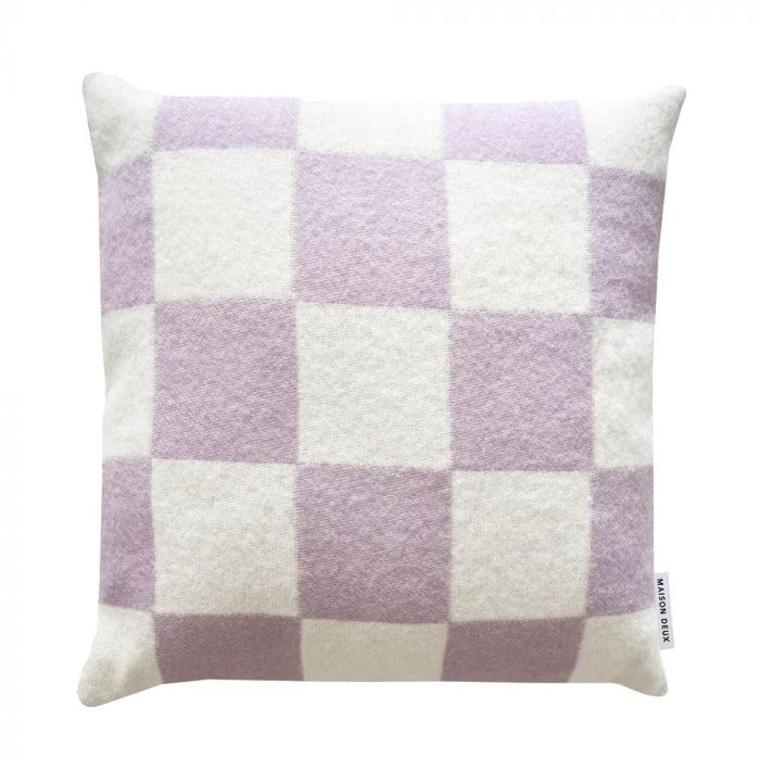 Maison Deux Checkerboard Cushion - Lilac White