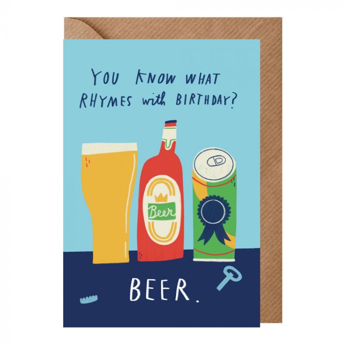 Birthday Rhymes Beer Card