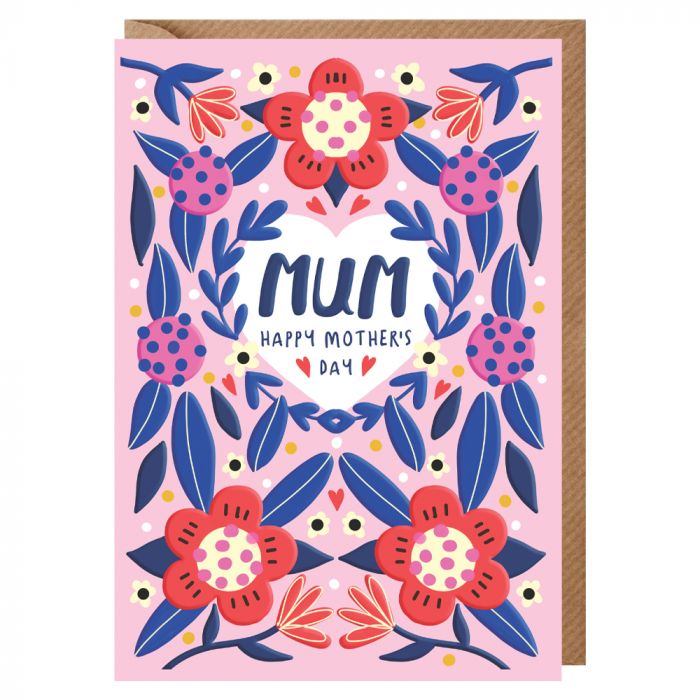 Mum Heart Floral Mother's Day Card