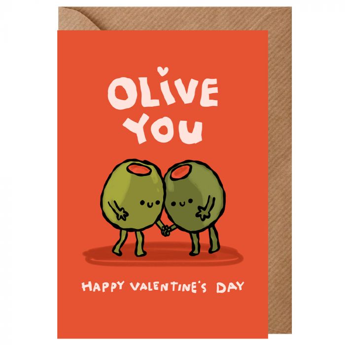 Olive You Valentines Card