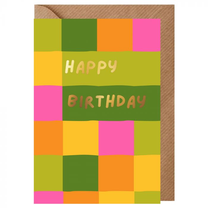 Happy Birthday Patchwork Foil Card