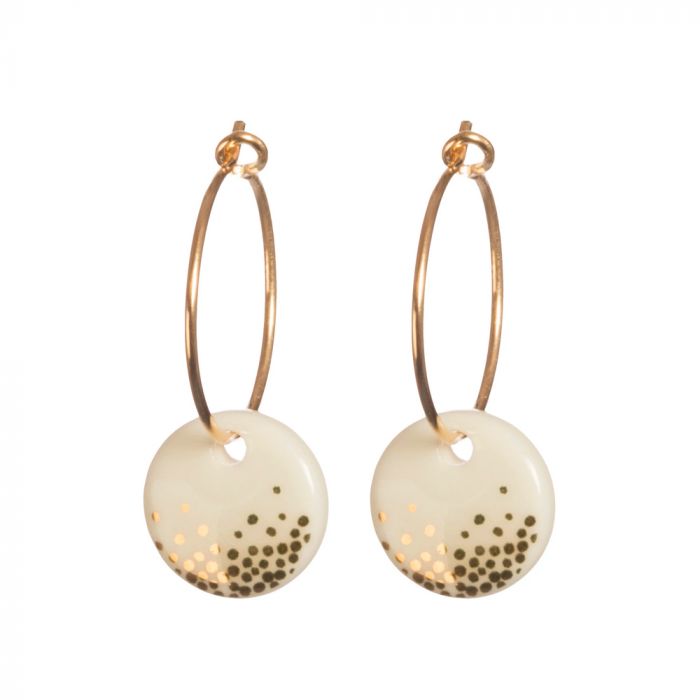 One & Eight Porcelain Gold Mist Earrings