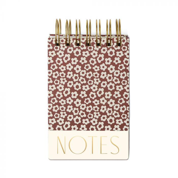 Twin Wire Notepad - Burgundy Floral