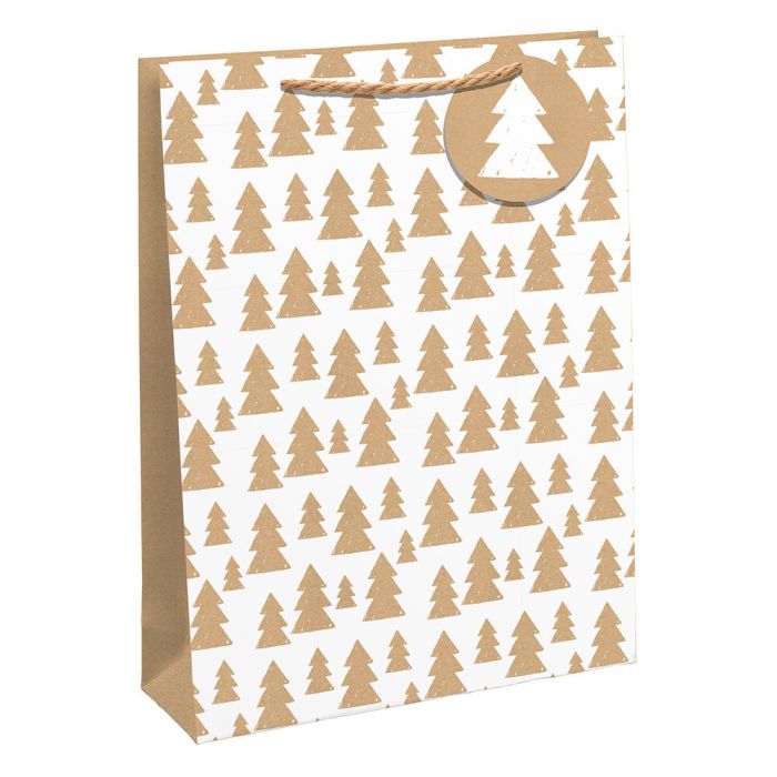 White Kraft Trees Gift Bags