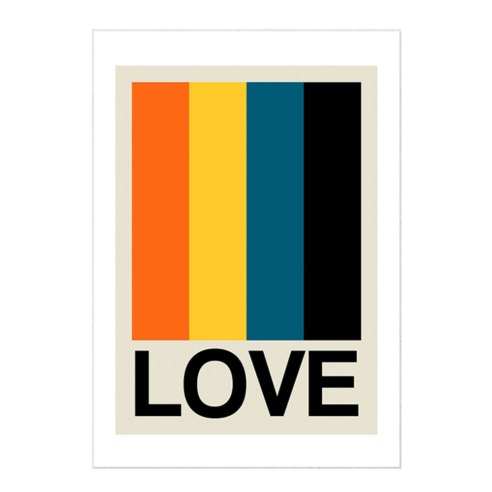 East End Prints Retro Stripe Love A3 Print