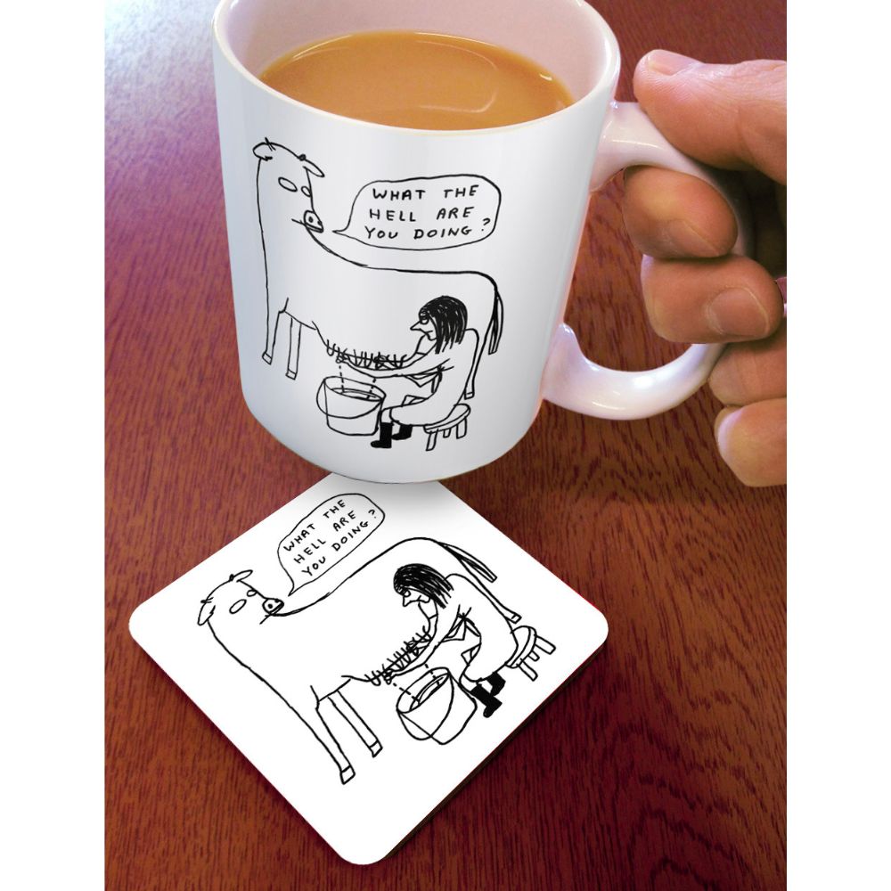 David Shrigley What The Hell Coaster | Utility Gift UK